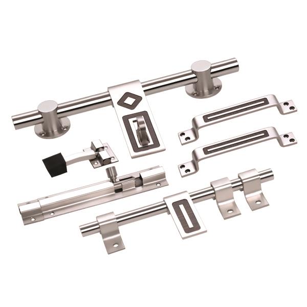 SS Mica Door Kit with Handle - Tower Bolt - Door Stopper and Door Fitting Manufacturer Exporters