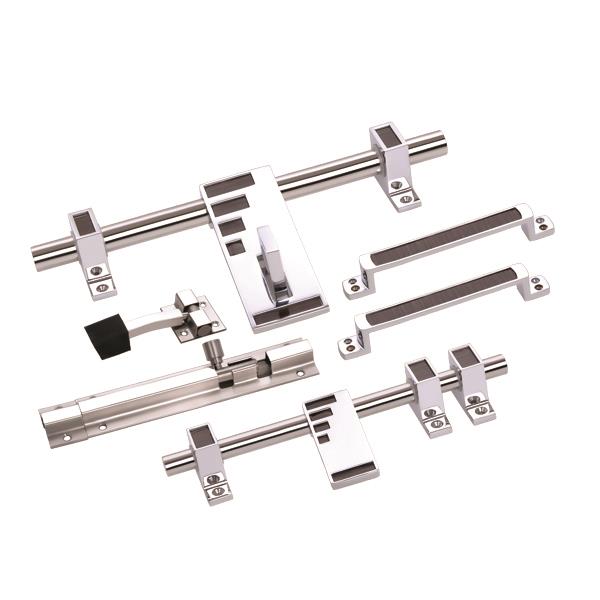 SS Door Aldrop with Handle - Tower Bolt - Stopper - Door Rubber Stopper