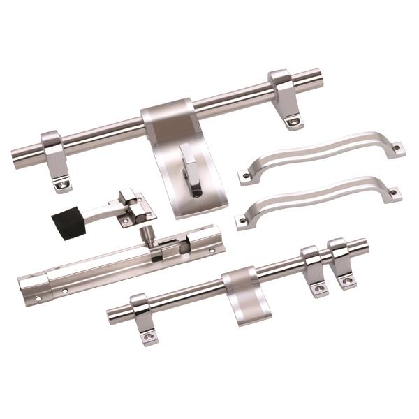 SS Door Aldrop Handle - Tower Bolt - Door Stopper - Kit Set