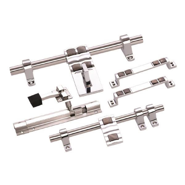 SS Aldrop Design Handle with Tower Bolt - Door Stopper - Door Kit Manufacturer India