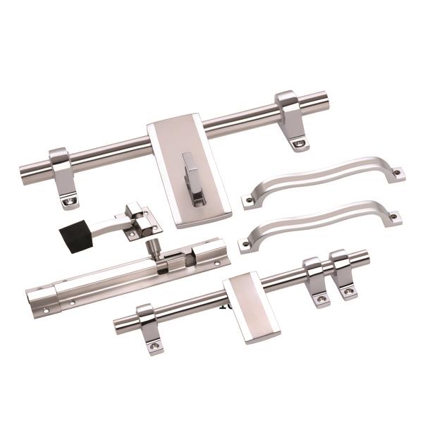 SS Alloy Zink Aldrop Door Kit with Handle Tower Bolt-Foot Door Stopper Manufacturer Rajkot