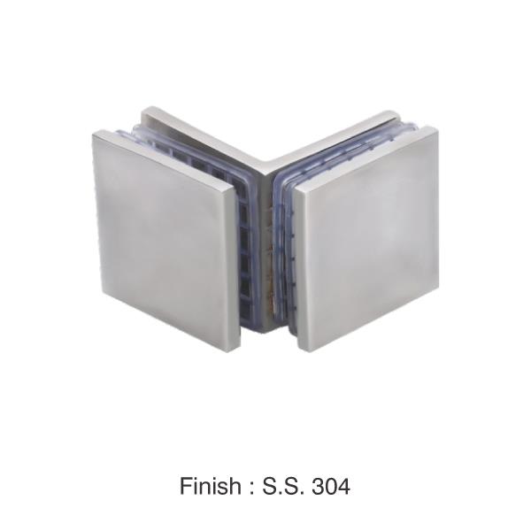 SS 90 Degree Square Type Glass Bracket